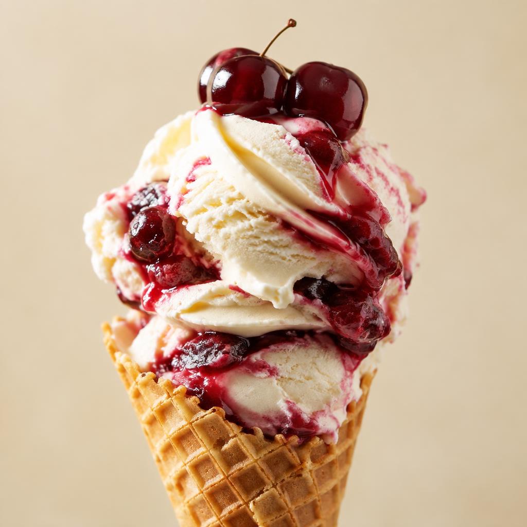 Gelato Śmietanka z Wiśnią — Fresh Gelato Caffe Gdańsk