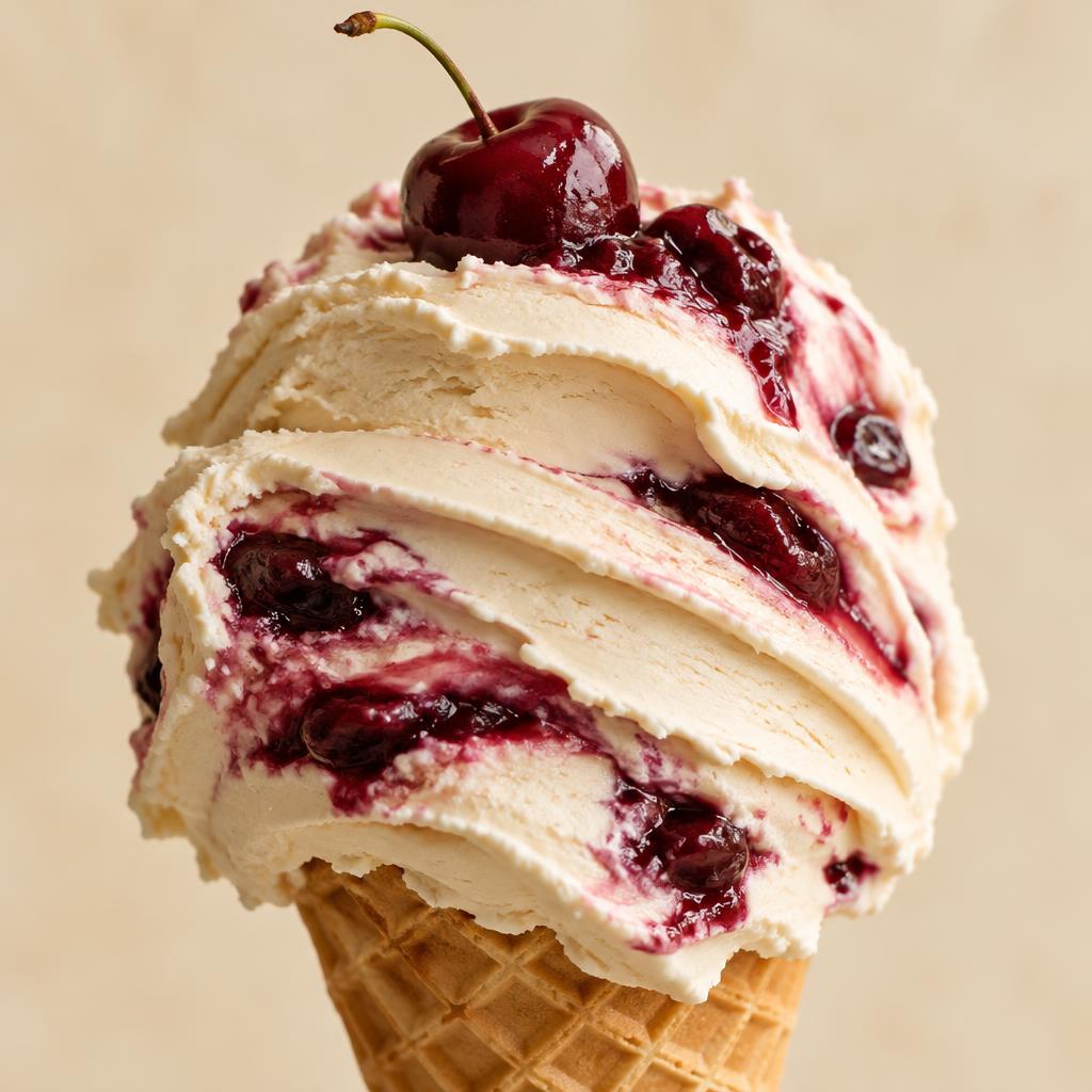 Mascarpone & cherry gelato — Fresh Gelato Caffè Gdańsk