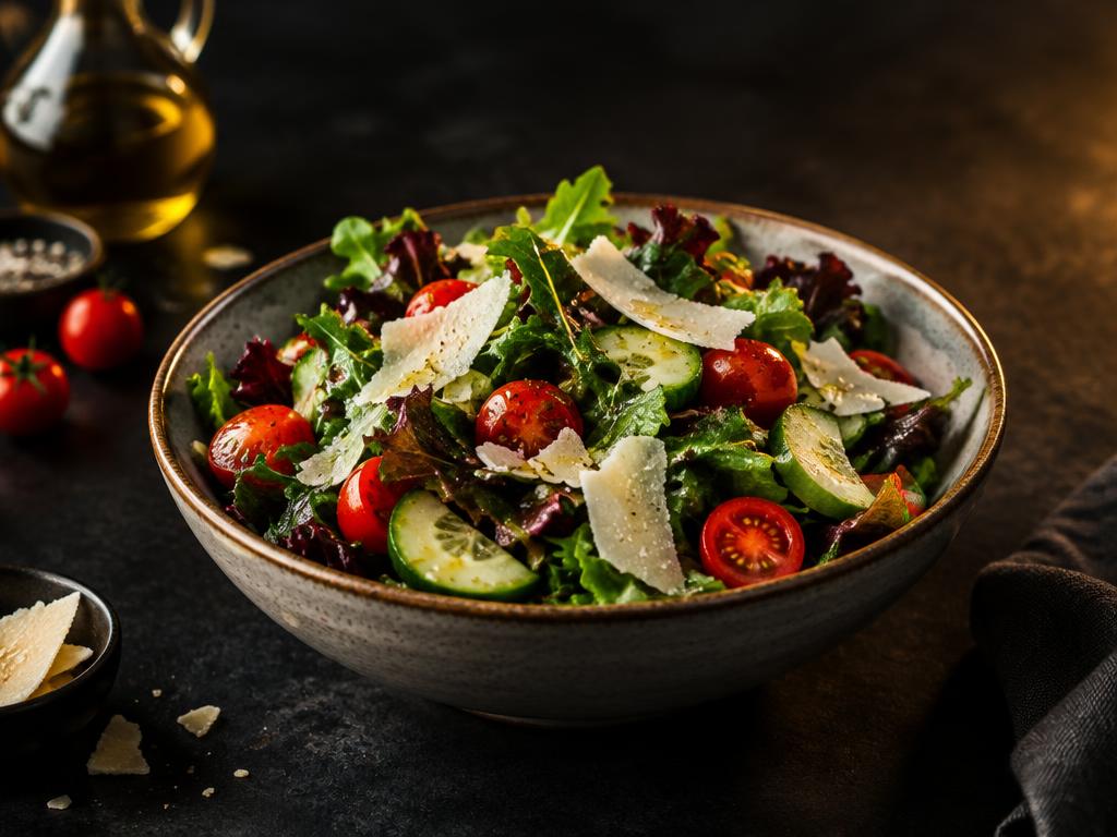 Salad with mixed leaves and tomatoes